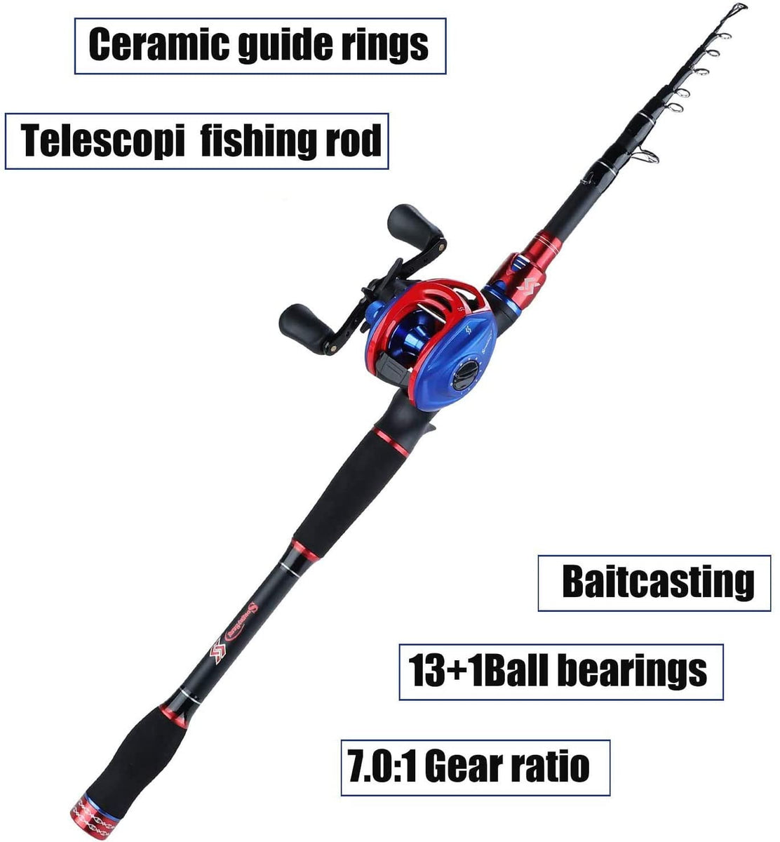 Sougayilang Fishing Rod and Reel Combo, Ultra Light Baitcasting Fishing  Reel for Travel Saltwater Freshwater and Beginner