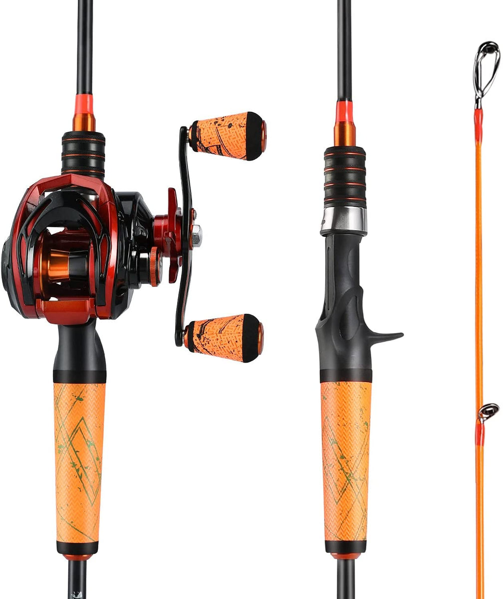 Fishing Rod Reel Combo 24 Ton Carbon Fiber 4 Piece Casting Rod and  Baitcasting Reel Freshwater Saltwater Lure Bass Fishing Sets