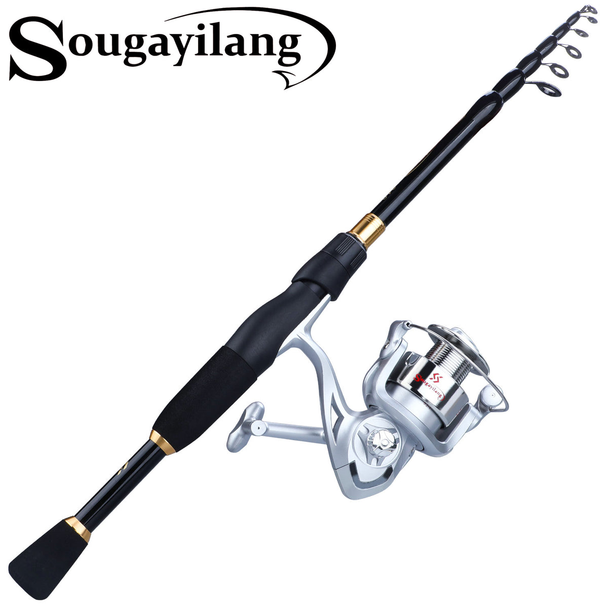Sougayilang Telescopic Fishing Rod Saltwater Fishing Rod Portable Travel  Fishing