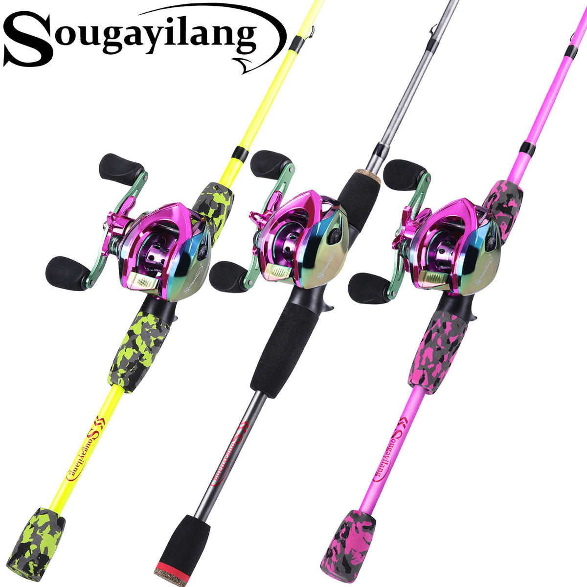 Sougayilang Fishing Rod and Reel Combo Set 12+1BB High Speed 7.2:1 an