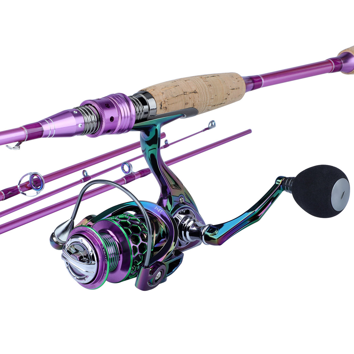 Sougayilang Fishing Rod Reel Combo，Carbon Fiber Protable Spinning Fis