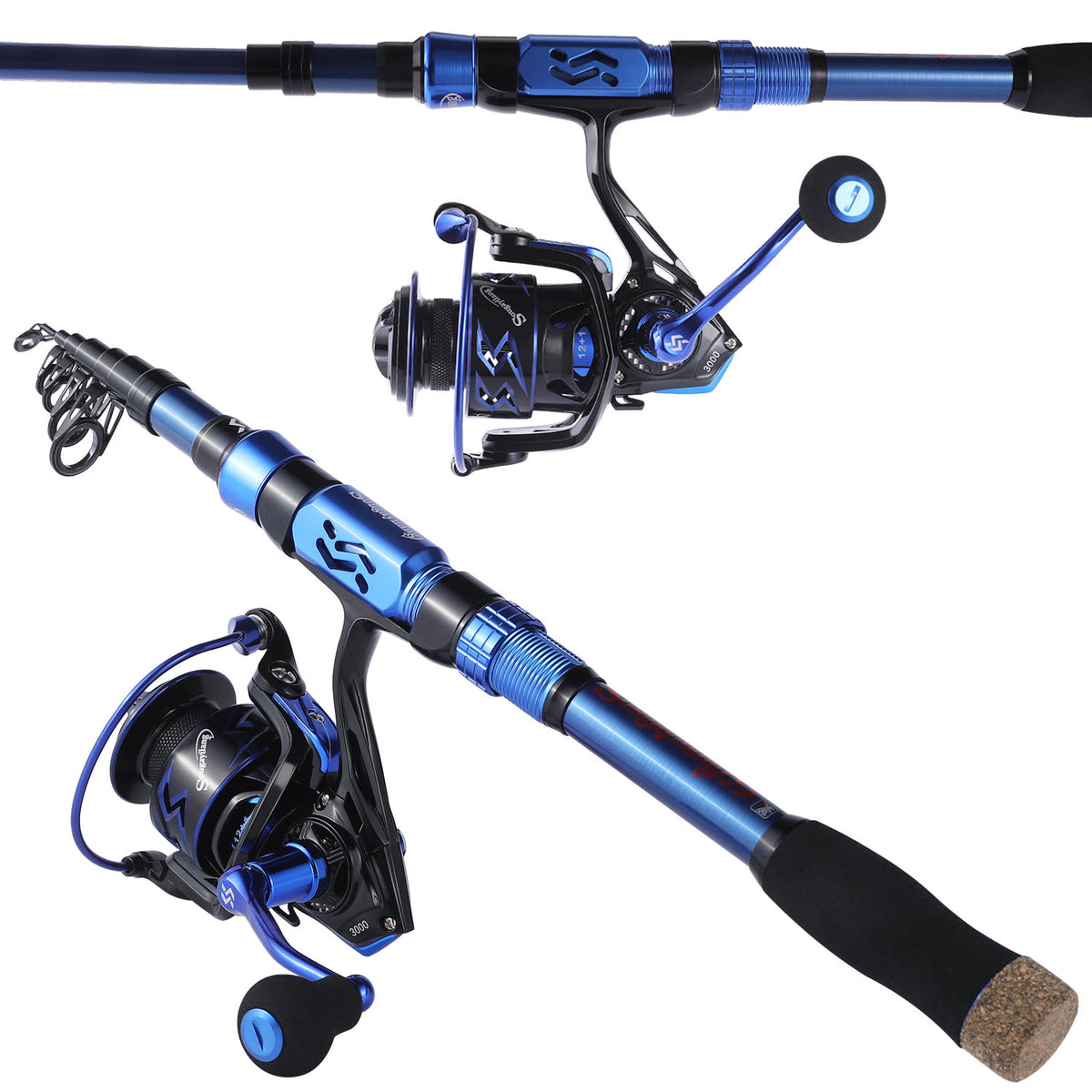 Sougayilang Fishing Rod Reel Combos,24Ton Carbon Fibre,Portable Teles