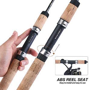 Sougayilang Fishing Rod and Reel Combos,Graphite Blank Rods,Stainless Steel  Guides,2 Piece Spinning Rod Travel 500 Size Spinning Fishing Reel.
