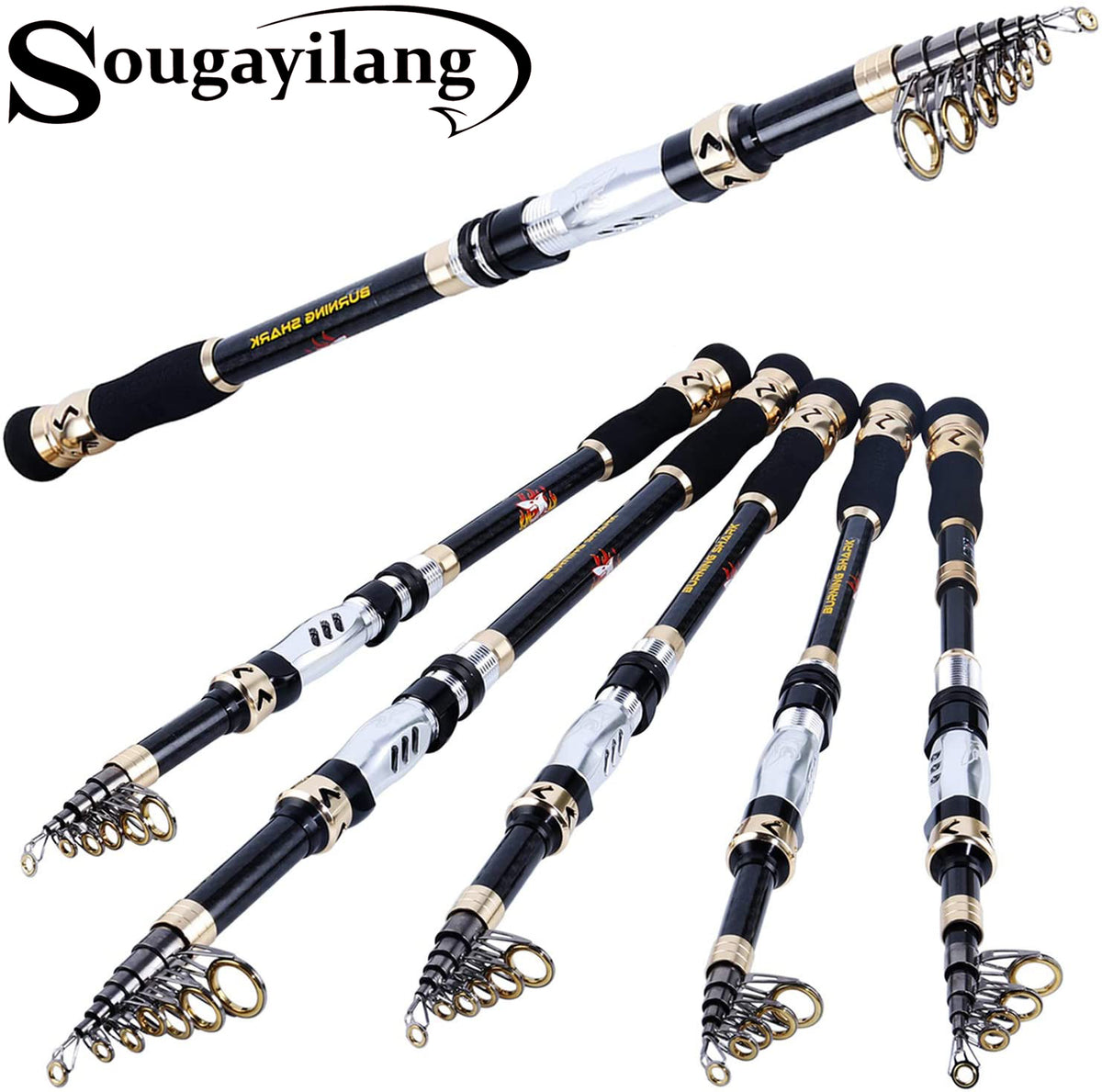 ❈[Megalodon 2020] new fishing Rod Spinning / Casting Fishing Rod 2 Tips L/  ML Carbon Fiber Fishing Rod Trout rods soft r