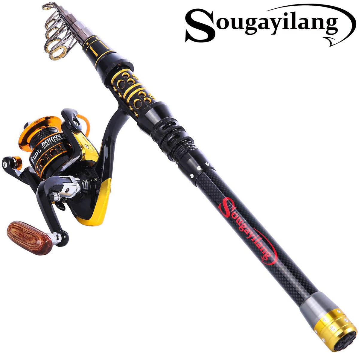 Sougayilang Fishing Rod Reel Combos Telescopic Fishing Pole with Spin