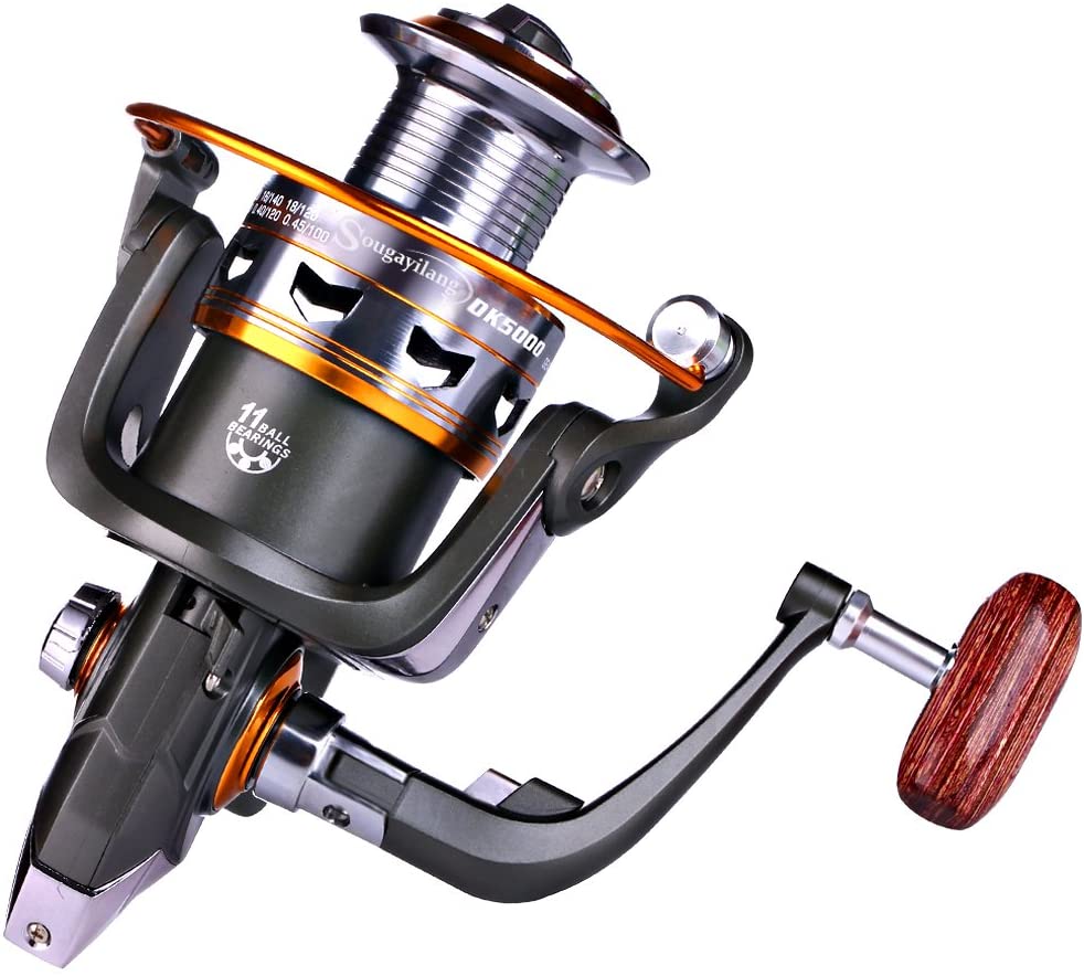 Fishing Spinning Reel, High Strength Powerful FishingReels Humanized Design  Pressure Relief Button Foldable Swingarm for Pool for Lake(KD6000) :  : Sports et Plein air