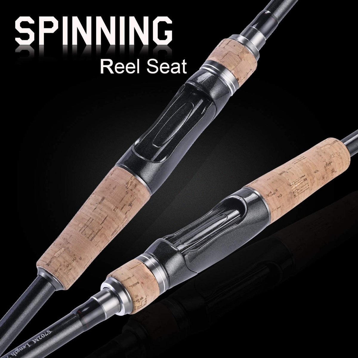 Sougayilang Fishing Rod and Reel Combos，Carbon Fiber 2-Piece Fishing  Rod-5.9ft Spinning Reel Combo