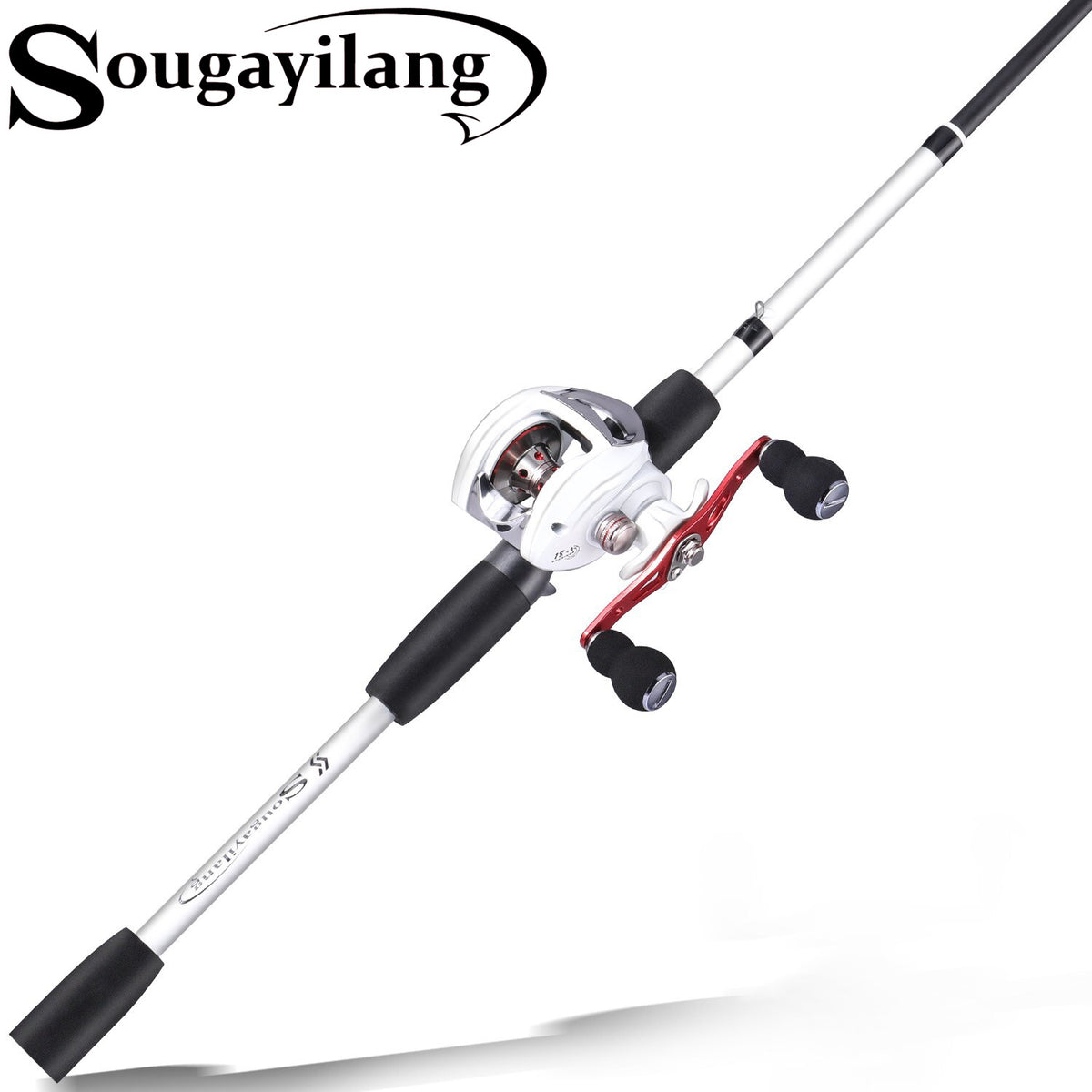 Sougayilang 4 Sections 198CM Lure Fishing Rod and 18+1BB Baitcasting Reel  Lure Rods Casting Rod Combo Travel Fishing Set Pesca