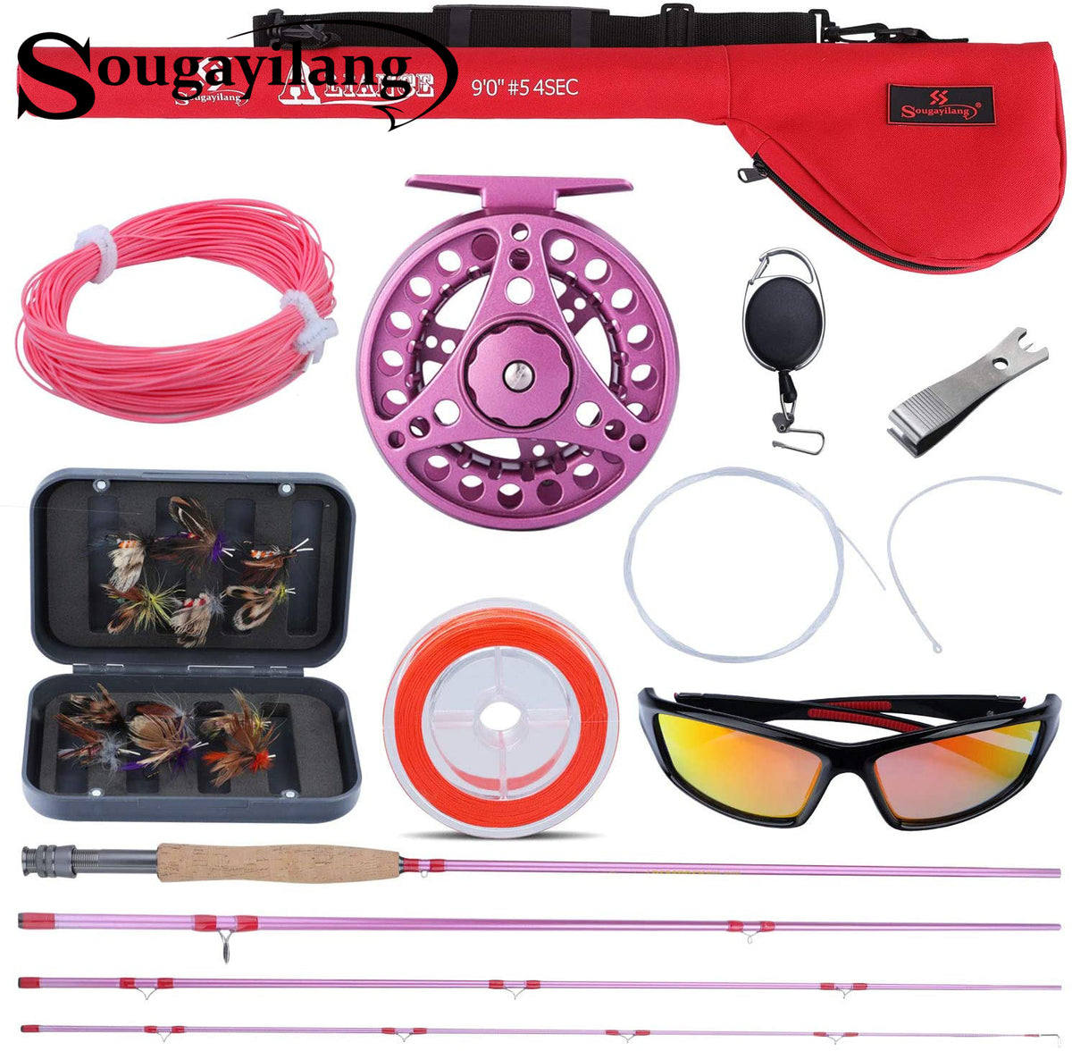 Sougayilang Fly Fishing Rod Reel Combos with Lightweight Portable Fly