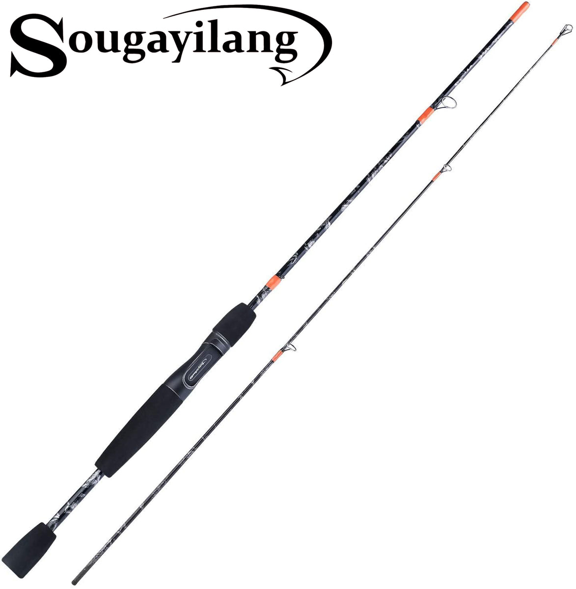 Sougayilang Fishing Rod, Spinning Rod and Casting Rod, 2-Piece Fishing Pole  Composite Graphite and Glass Blanks, Stainless Steel Line Guides-5FT