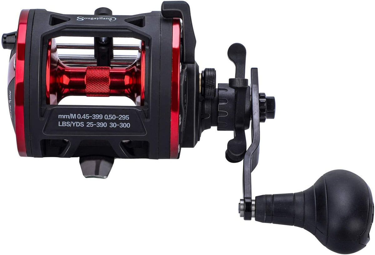 Sougayilang Trolling Reel, Level Wind Fishing Reel, Conventional Reel for  Salmon and Catfish