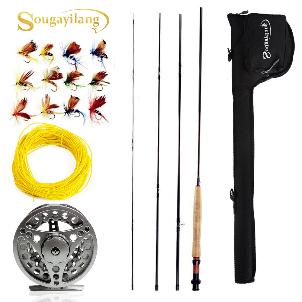 Sougayialng Fly Fishing Rod Set 2.7M 8.86FT #5/6 Fly Rod and Fly