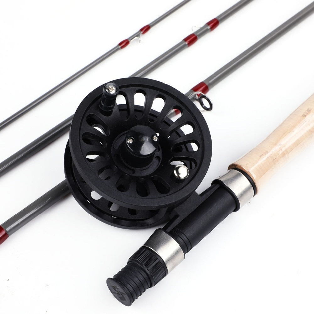 Sougayilang Saltwater Freshwater Fly Fishing Rod with Fly Reel Combo - Novice Fishing Full Kit, Size: A:Silver Kits with Bag