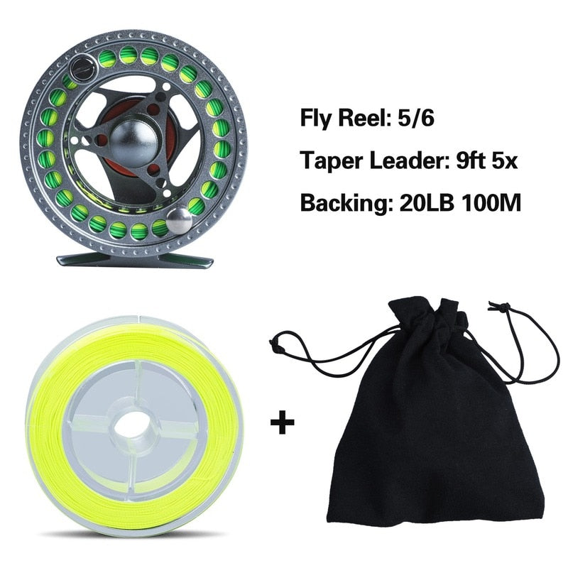 Sougayilang 2.8m Portable Fly Fishing Rod and 5/6 Fly Fishing Reel Combo  Fishing Rod Fishing Line Lure Bag Full Set Accessories