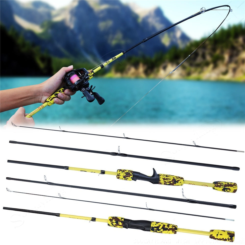 Sougayilang 3 Sections Ultralight Portable Spinning Casting Fishing R