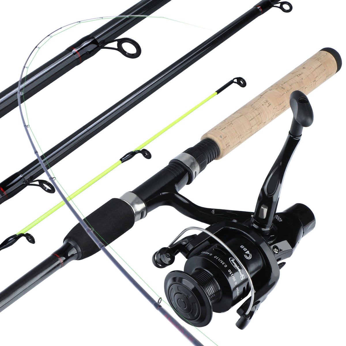 Sougayilang Carp Fishing Rod Reel Combo 3M Spinning Feeder Fishing Rod with  3 Tips L M H Power and 4BB 5.2:1 Carp Fishing Reels