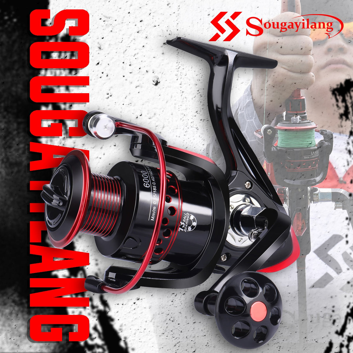 Sougayilang Fishing Spinning Reel Metal Spool Max Drag 8KG High Speed