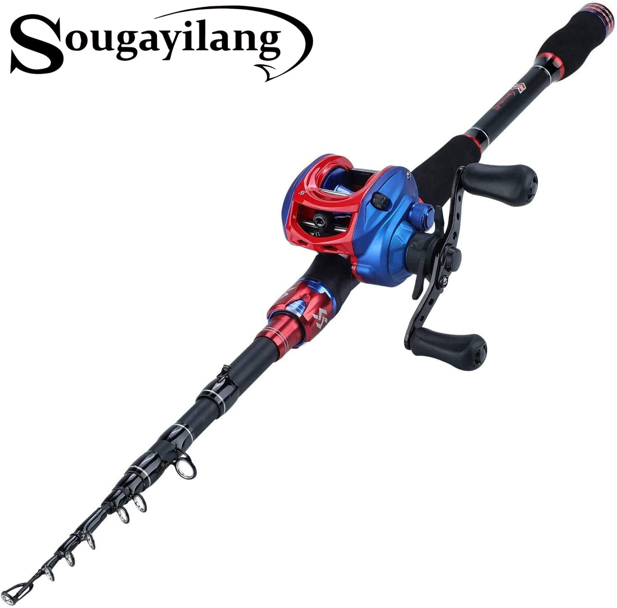 Sougayilang Baitcaster Combos, Lightweight Baitcasting Combo Fishing Rod  and Reel Combo Right Left Hand Combo for Travel 4 Pieces Saltwater  Freshwater