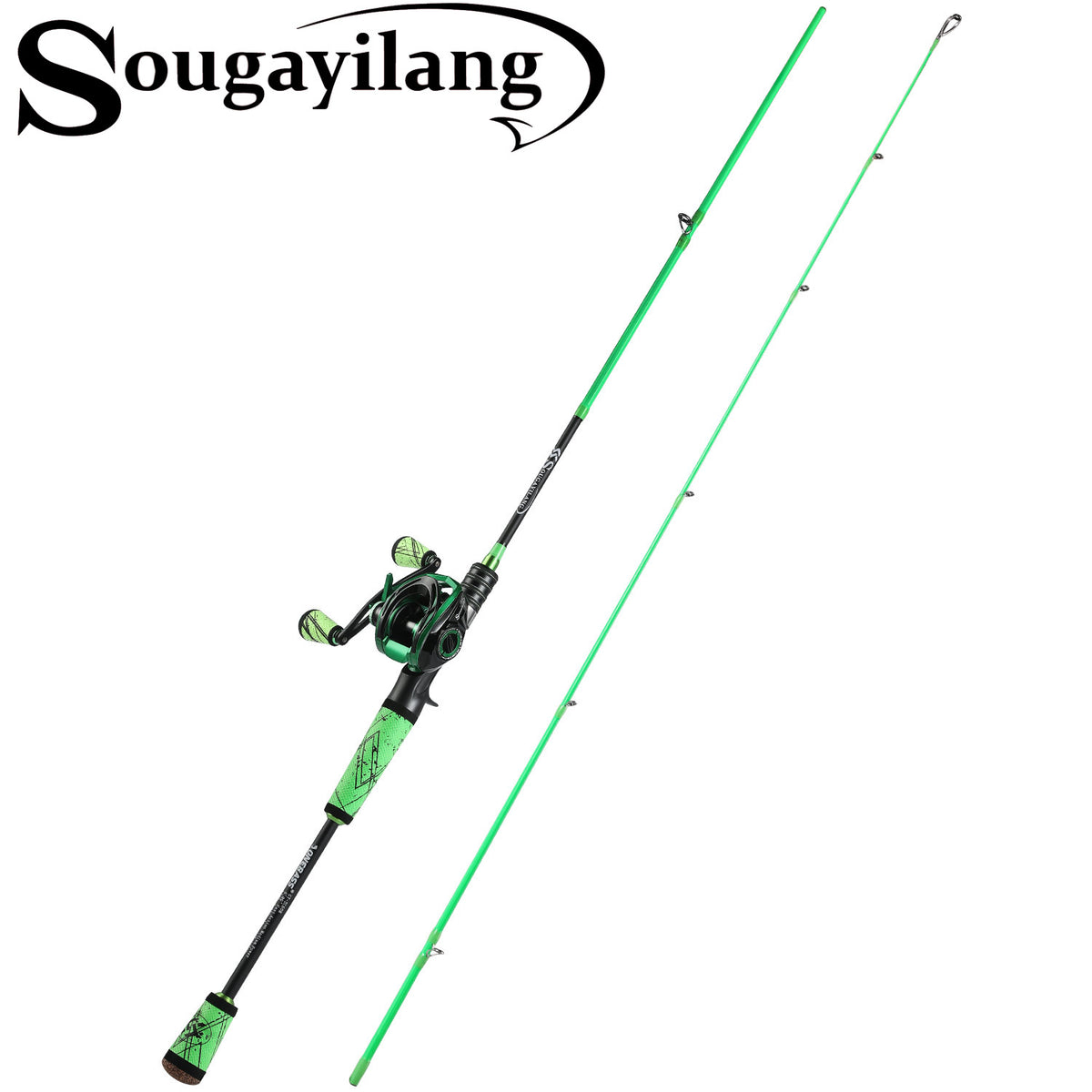 One Bass Spirit Flame Fishing Rod Reel Combo, Spinning & Baitcasting  Fishing Pole with Graphite 2Pc Blanks, Stainless Steel Guides, Rod & Reel  Combos