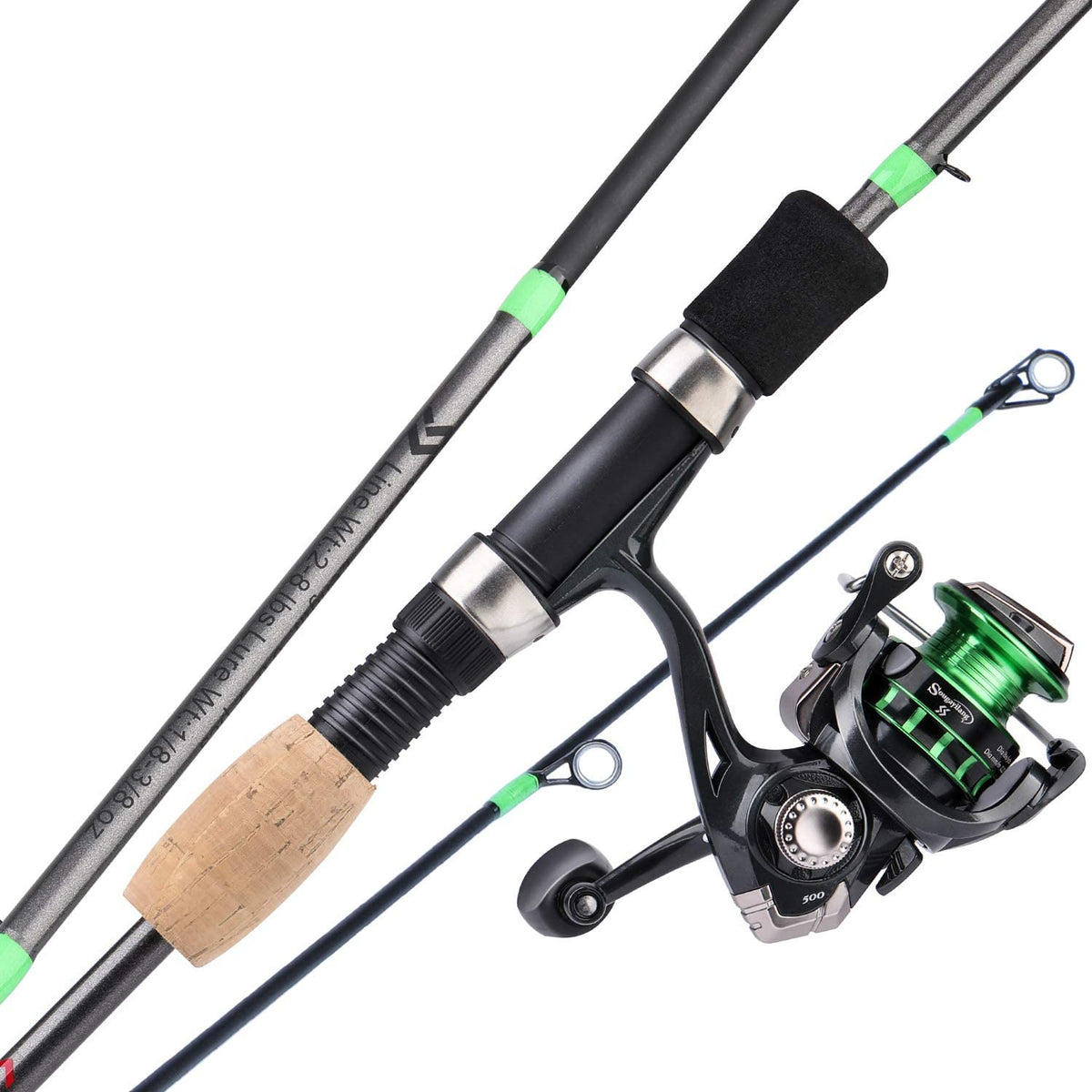 Sougayilang Fishing Rod Reel Combo, Fast Action Pieces Fishing Pole with 