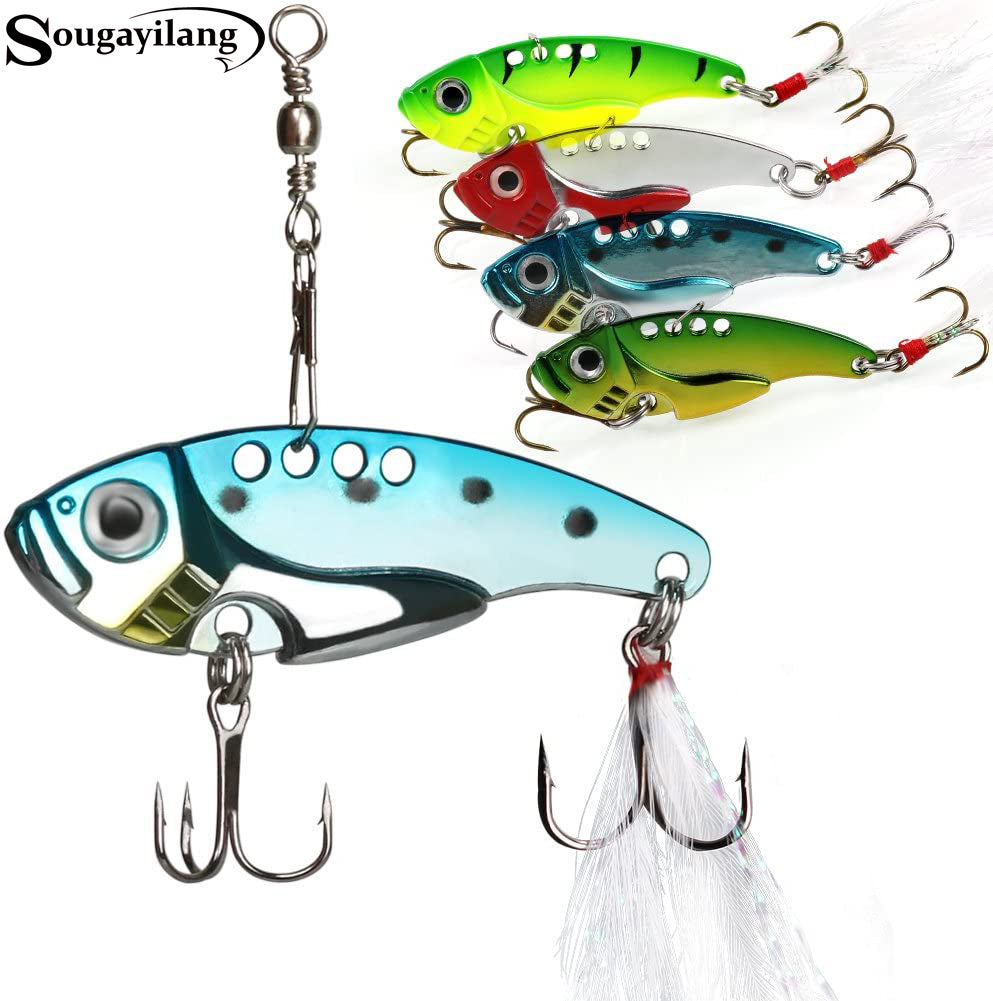 Fishing Lure Spinnerbait for Bass Perch Pike Walleye Bass Trout Salmon Hard  Metal Spinner Baits Wobbler Fishing Lures Kit 4Pcs