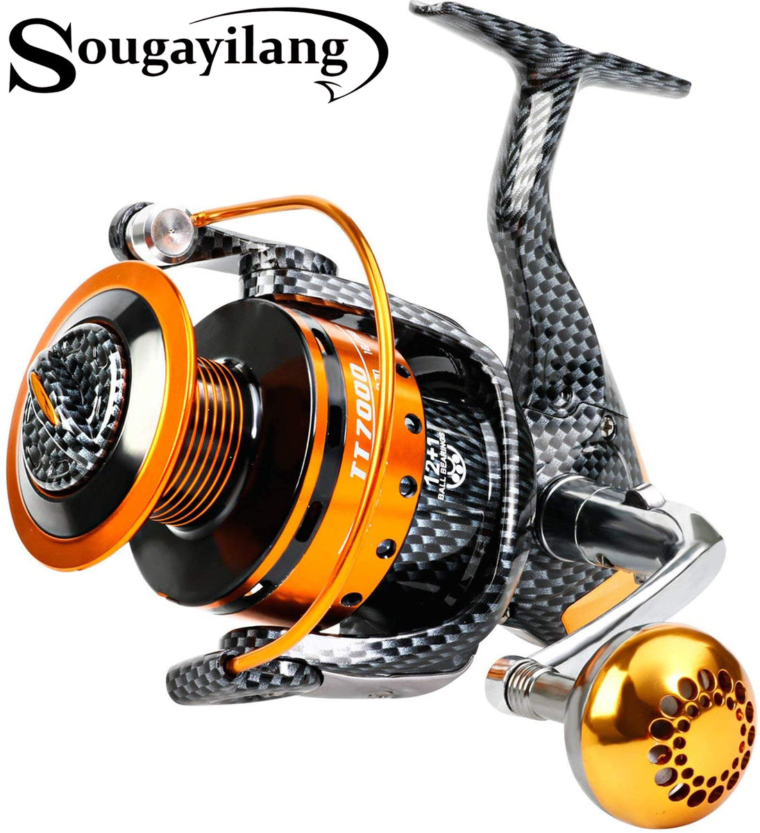 Burning Shark Fishing Reels- 12+1 BB, Light and Smooth Spinning Reels,  Powerful Carbon Fiber Drag, Saltwater and Freshwater Fishing
