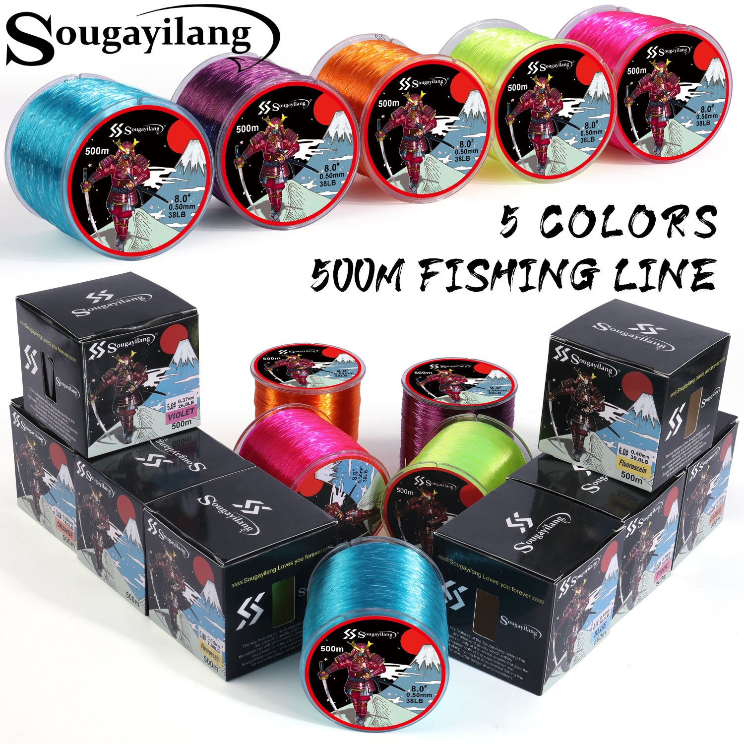 Sougayilang 500m Japan Nylon Fishing Line Super Strong Fluorocarbon M
