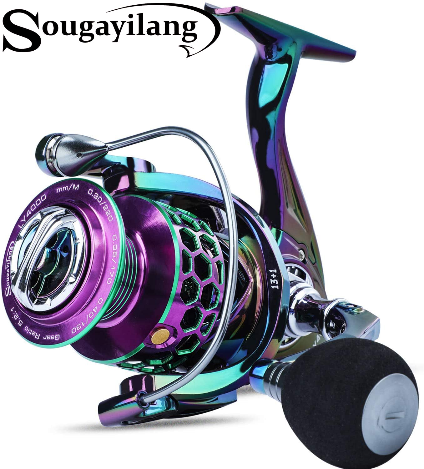 Spinning Reel, Fishing Reel Ultra Smooth Powerful, Ultra Smooth Lightweight  Spinning Fishing Reel for Bass Catfish Crappie Trout (Color : Gold, Size :  3000) : : Sports & Outdoors