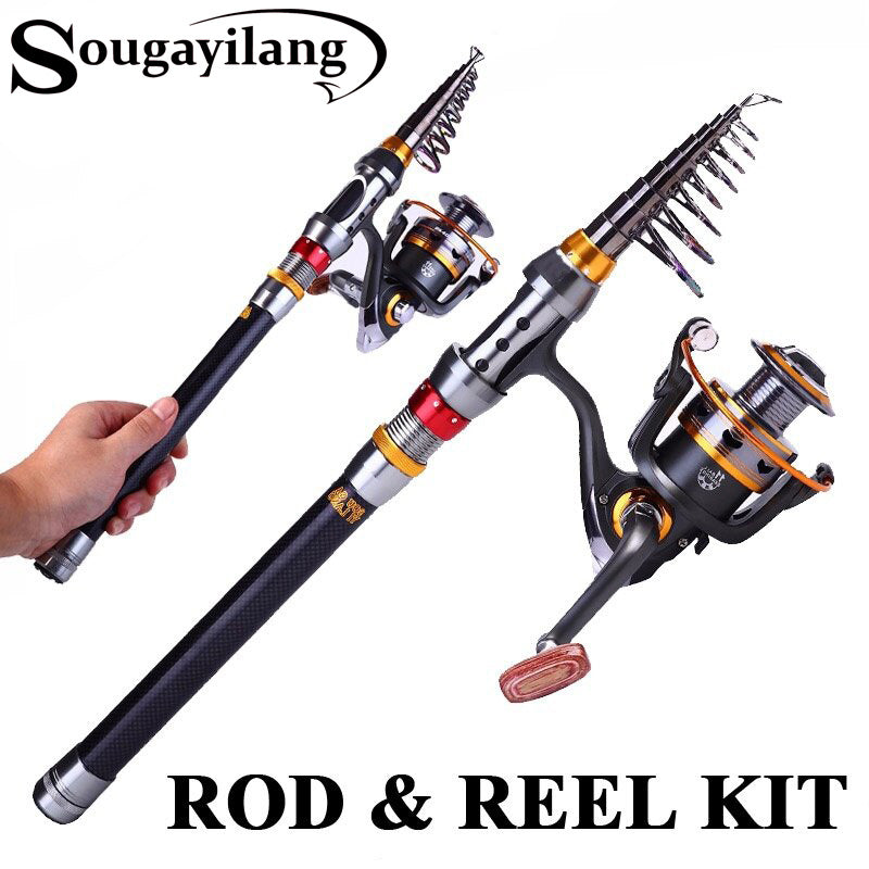 Sougayilang 1.8-3.6m Telescopic Fishing Rod and 11BB Fishing Reel Set