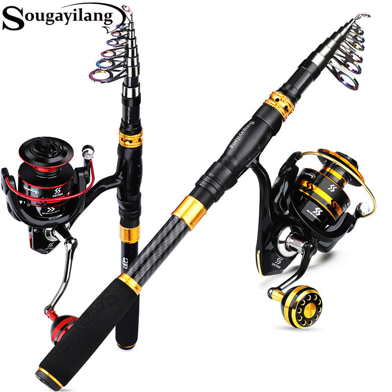 Sougayilang 1.8-3.3M Telescopic Fishing Rod Combo 2000-7000 Spinning