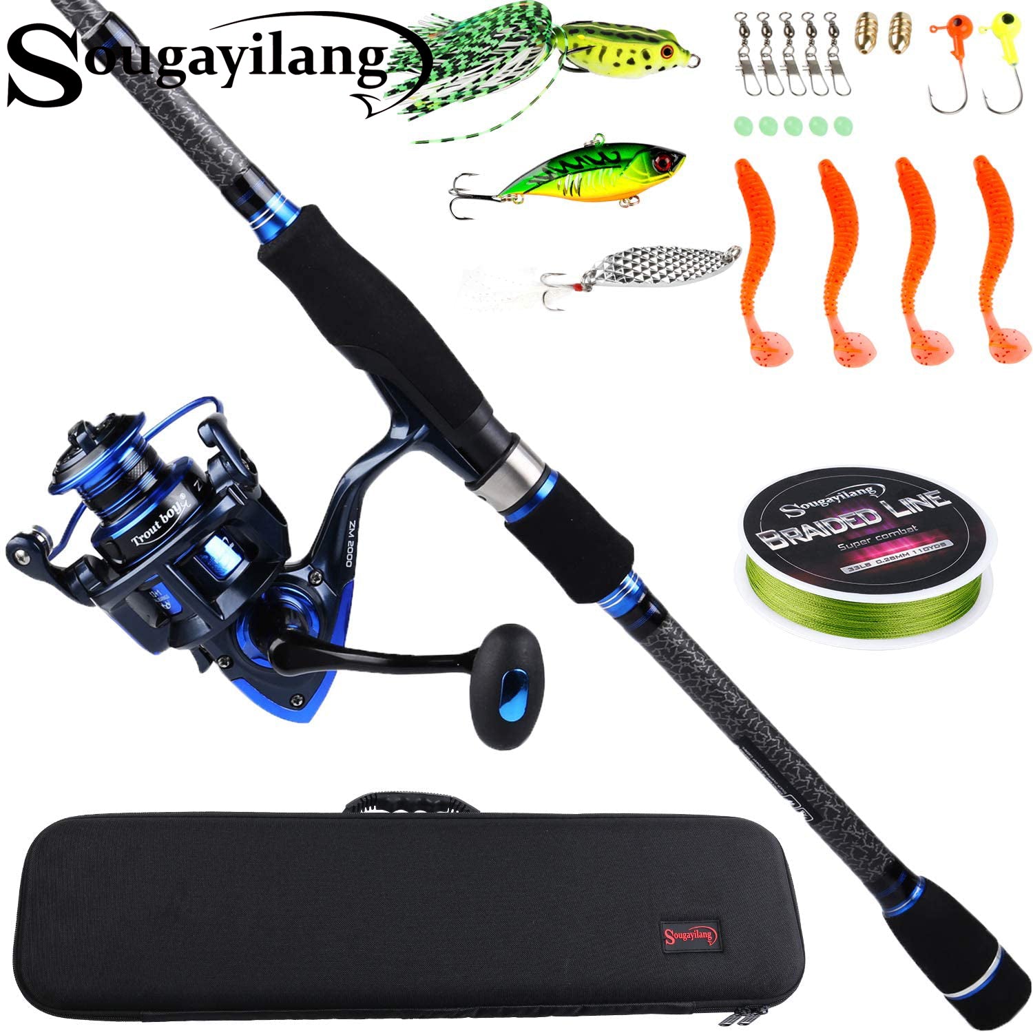 Sougayilang Telescopic Fishing Rod and Reel Combos with Lightweight 2