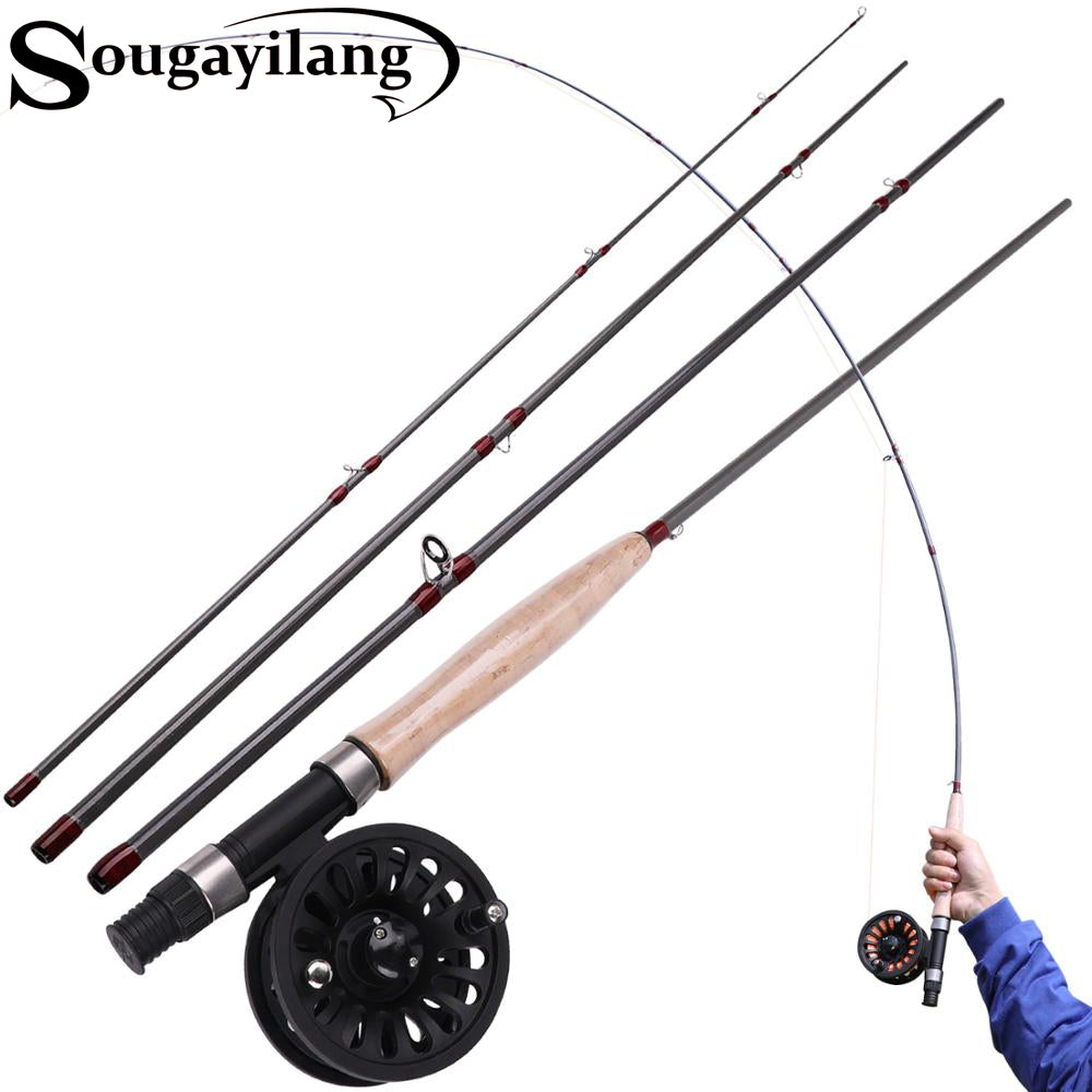 Sougayilang 9FT Fly Fishing Poles Set #5/6 Fly Rod and Reel Combo with  Fishing Line Pole Set 