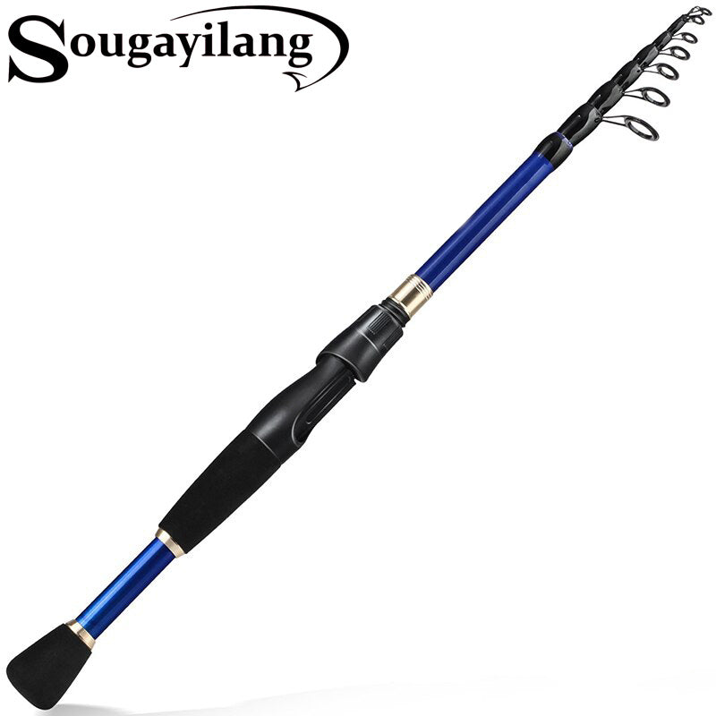 Sougayilang 1.8M -2.4M Spinning Casting Carbon Fiber Telescopic Fishing  Rods Ultralight Portable Fishing Rod Lure Fishing Tackle