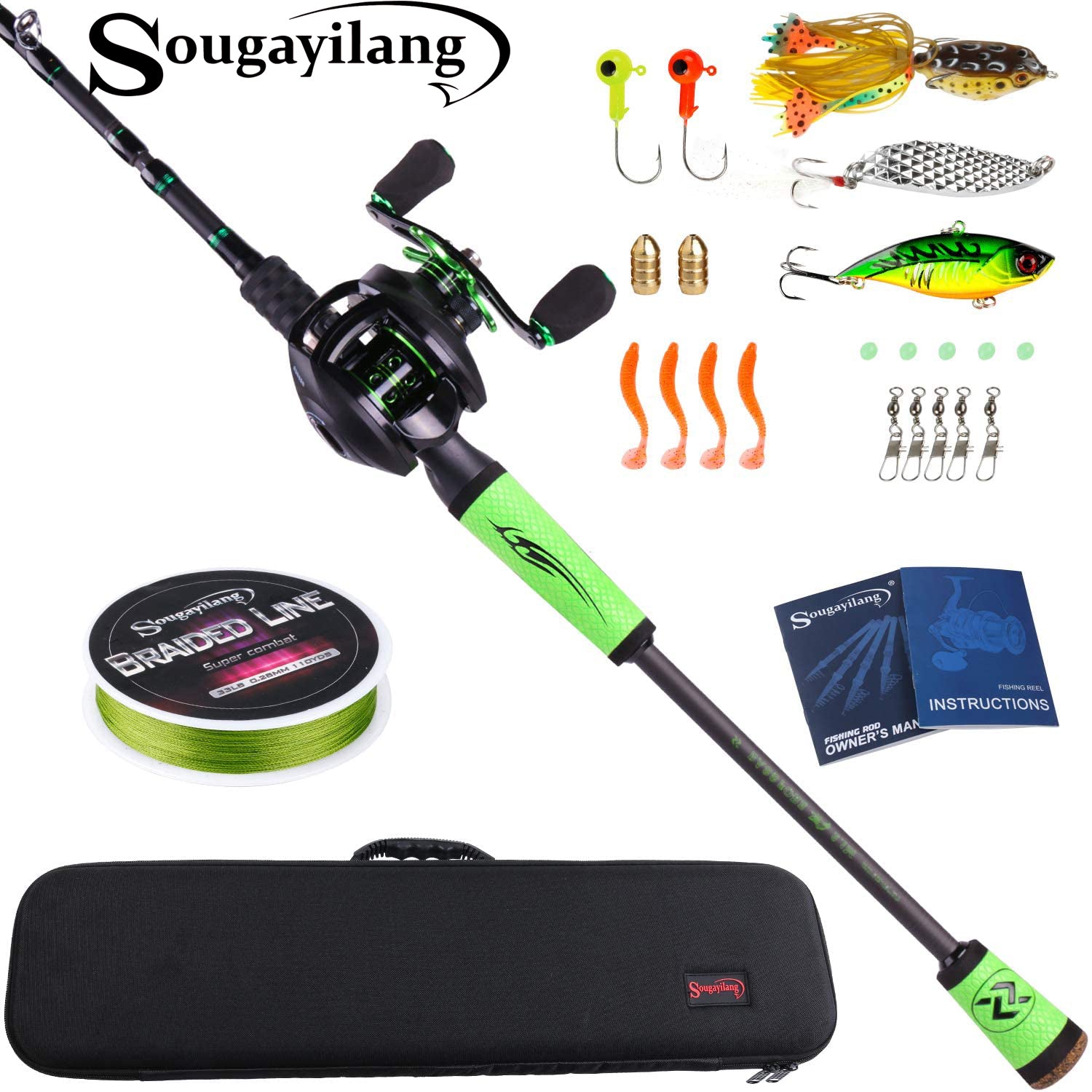 Sougayilang Speed Bass Fishing Rods, Porable Light Weight High Carbon
