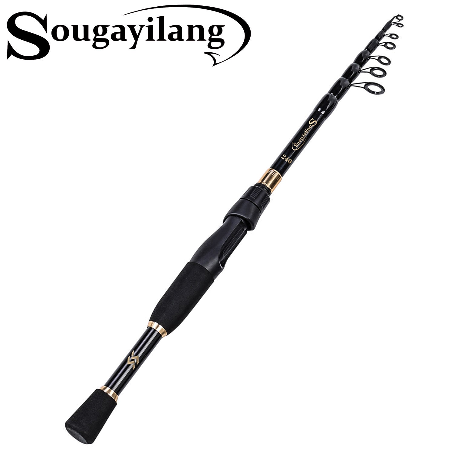 Sougayilang Telescopic Fishing Rod 1.8-3.6m Carbon Fiber 7-12 Sections  Fishing Rod for Freshwater Saltwater Fishing Pole Pesca