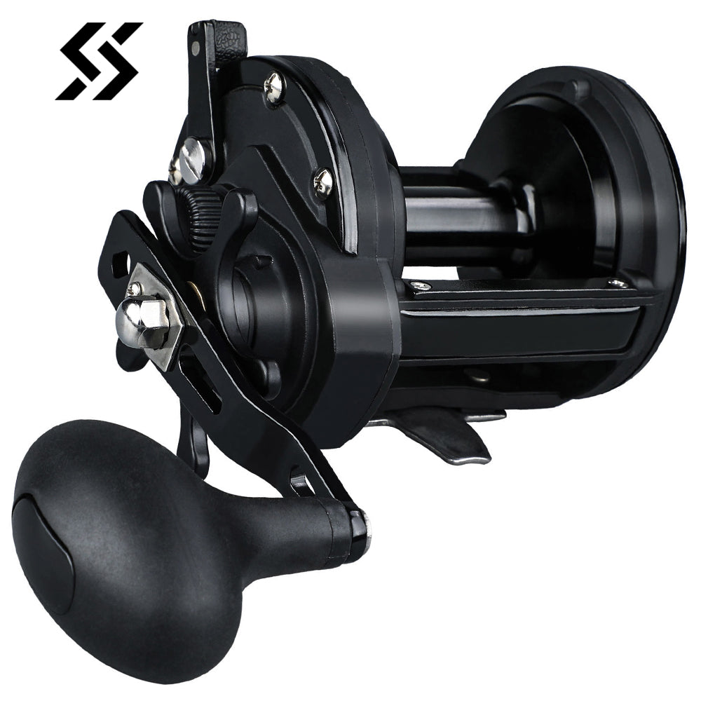 Sougayilang Line Counter Fishing Reel Conventional Level Wind Trolling Reel
