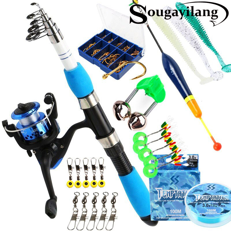 Sougayilang Fishing Reel And Rod Set 1.82.1M 6 Section Rod And 5.2