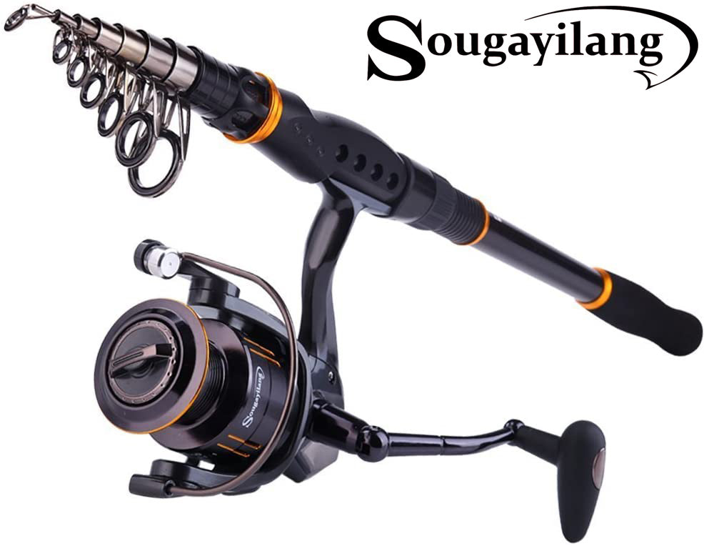 Sougayilang Fishing Rod Combos with Telescopic Fishing Pole for Trav