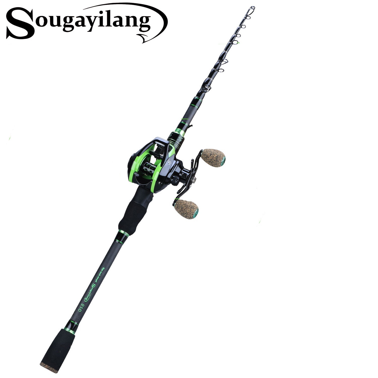 Sougayilang 1.8M 2.1M Telescopic Fishing Rod Combo with 12+1BB 7.2:1